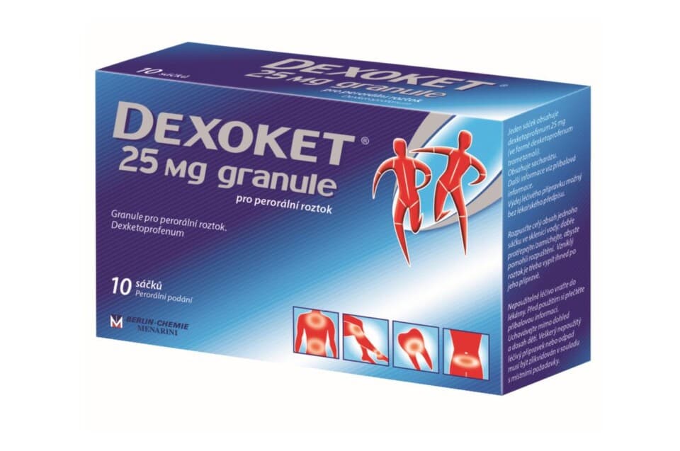 DEXOKET 25mg perorální zrněné prášky pro přípravu roztoku 10 ks