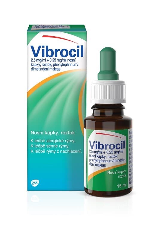 Vibrocil nosní kapky při léčbě rýmy 15 ml