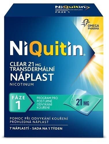 NiQuitin Clear 21 mg / 24h, 7 transdermálních náplastí
