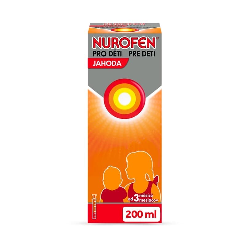 NUROFEN PRO DĚTI JAHODA 20 mg/ml perorální suspenze 200 ml