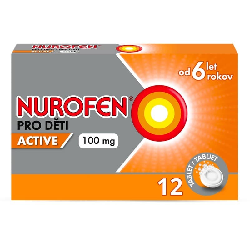 NUROFEN PRO DĚTI ACTIVE 100 mg dispergovatelné tablety 12 ks
