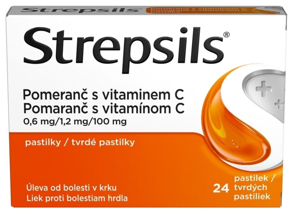 Strepsils Pomeranč s vitamínem C pastilky 24 ks