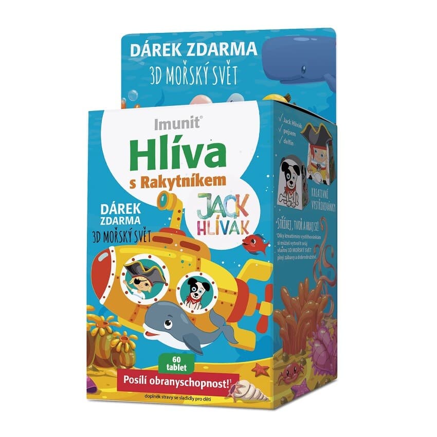 Obrázek produktu Hlíva JACK HLÍVÁK pro děti 60 tablet + 3D mořský svět