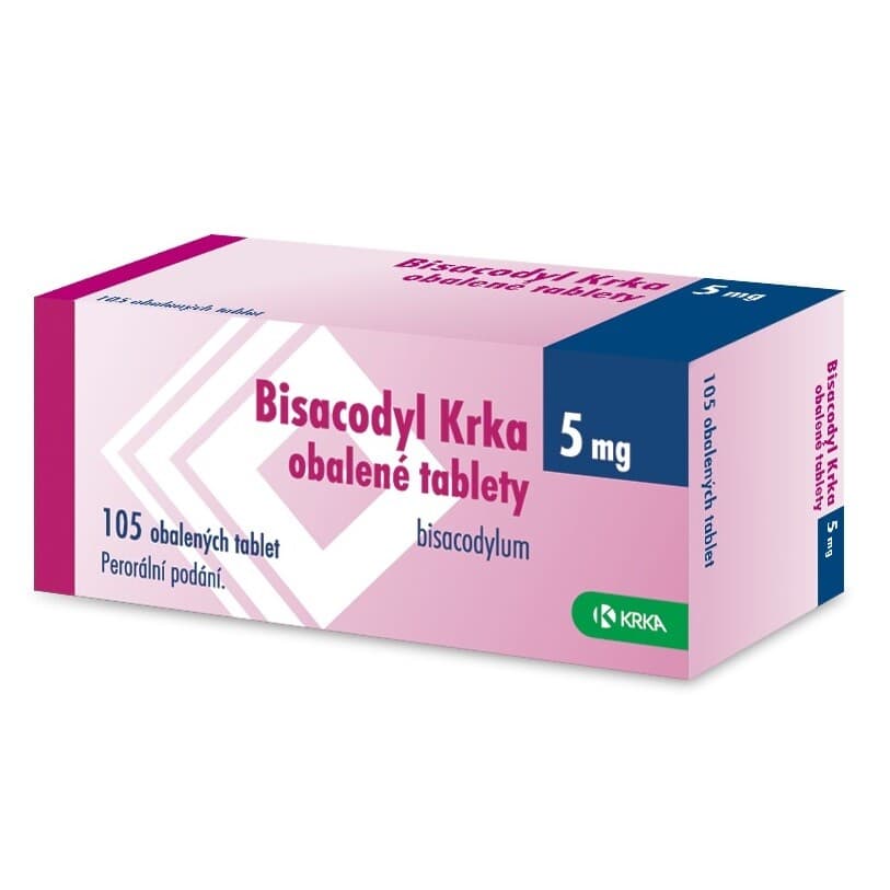 Bisacodyl Krka 5 mg 105 obalených tablet