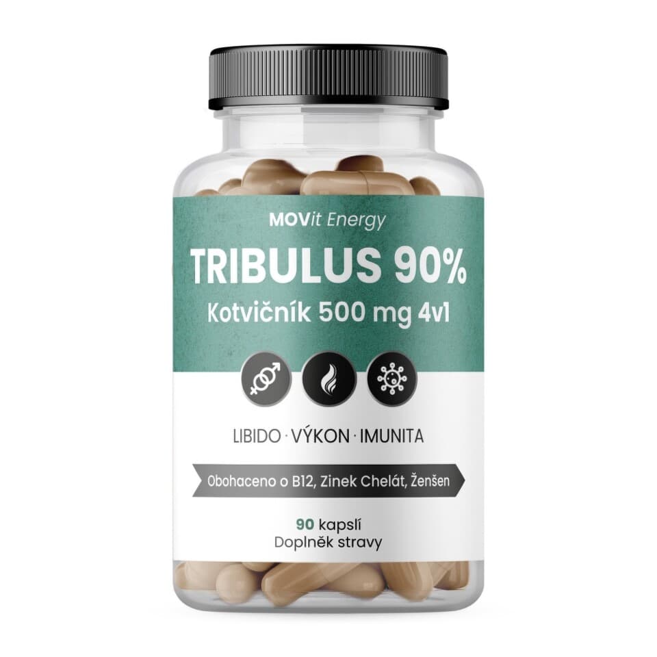 MOVit TRIBULUS 90 % Kotvičník 500 mg 4 v 1 90 kapslí