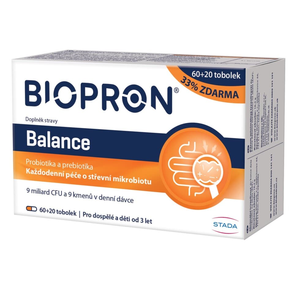 Biopron Balance probiotika a prebiotika tob.60+20