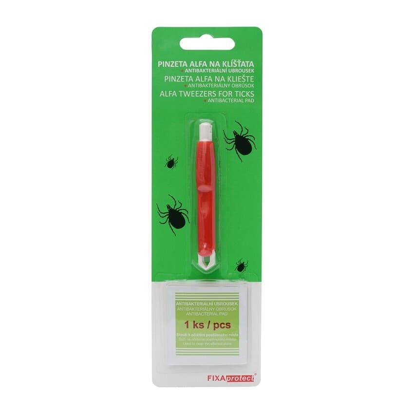 Obrázek produktu ALFA pinzeta na klíšťata + antibakterialní ubrousek