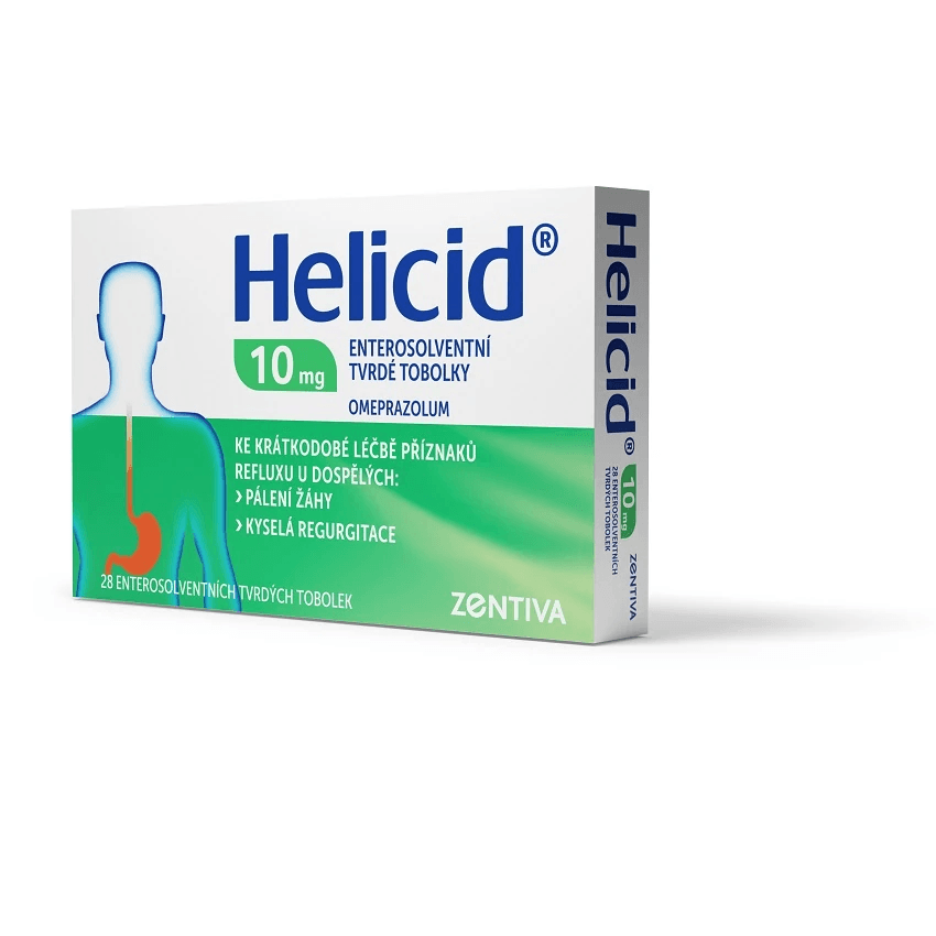Helicid 10 mg enterosolventní tvrdé tobolky 28 ks