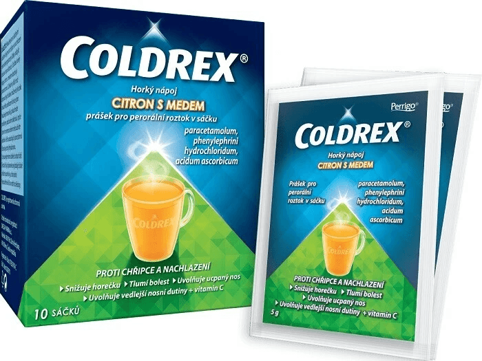 COLDREX HORKÝ NÁPOJ CITRON S MEDEM sáčky 10 ks