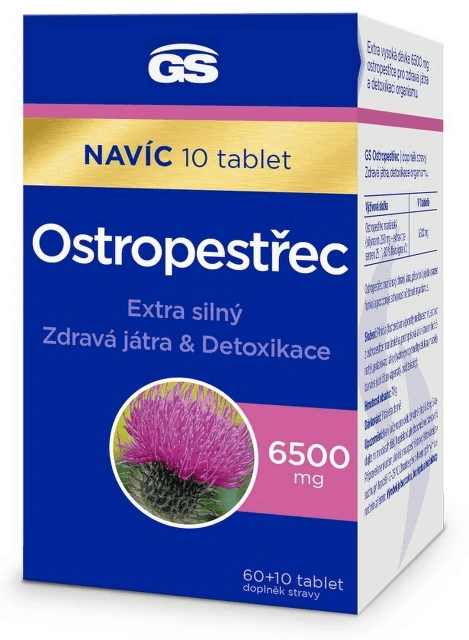 GS Ostropestřec 6500 mg 60+10 tablet