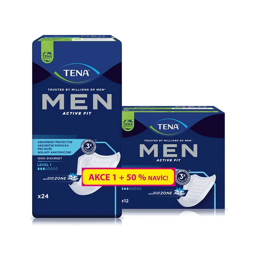 TENA Men Level 1 inkontinenční vložky +50% navíc 36ks