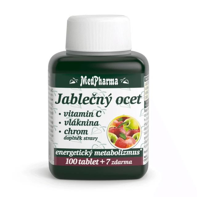 MedPharma Jablečný ocet+vláknina+vitamín C+chrom tbl.107