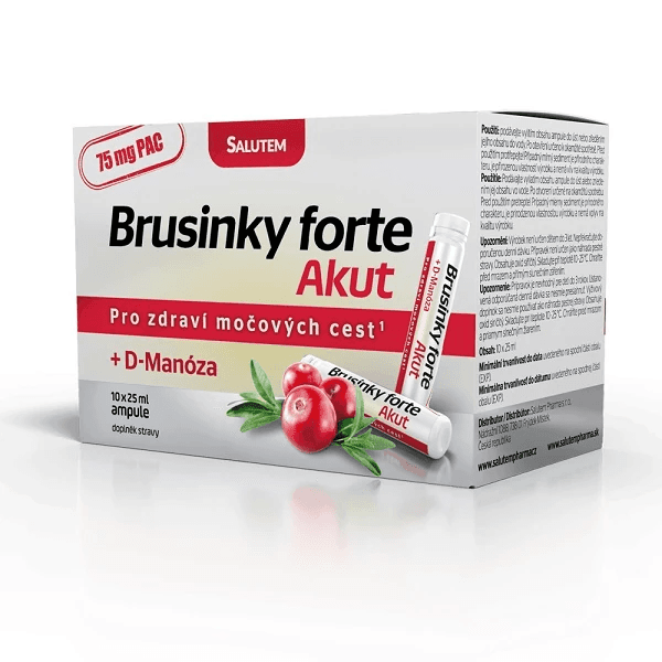 Brusinky Forte Akut 1500mg + D-Manosa 10 ampulí