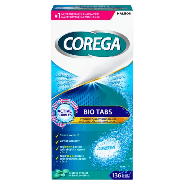 Corega Bio Tabs čisticí tablety 136ks