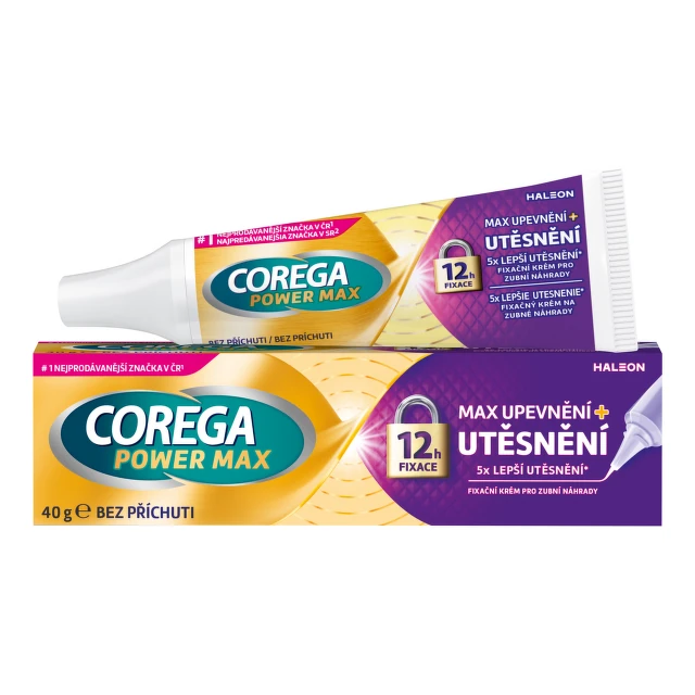 Obrázek produktu Corega Power Max Upevnění+Utěsnění fixační krém 40g