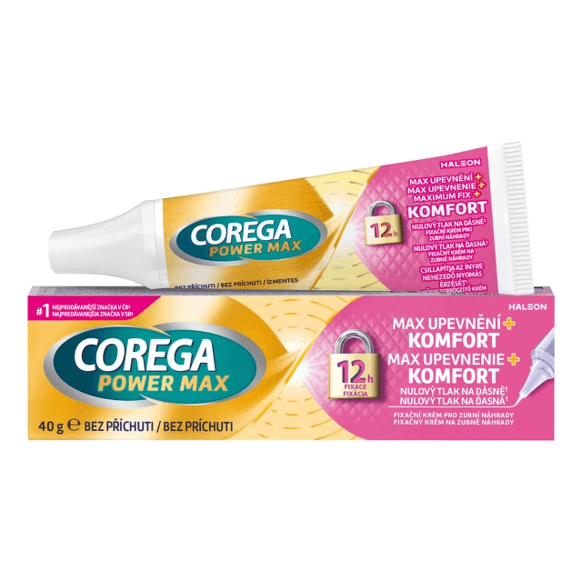 Corega Power Max Upevnění+Komfort fixační krém 40g