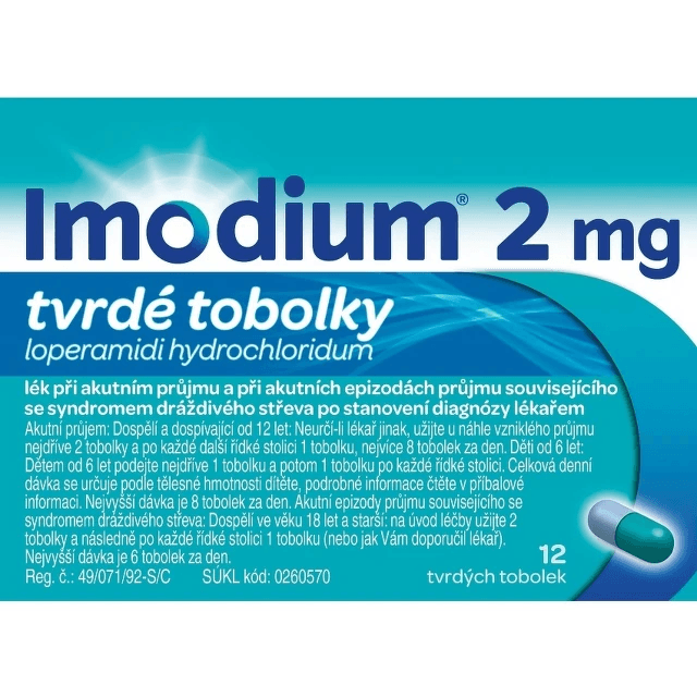 Imodium 2 mg tvrdé tobolky 12 tobolek