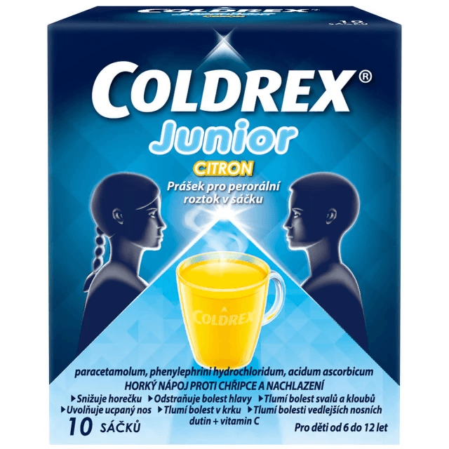 Coldrex Junior Citron horký nápoj sáčky 10 ks