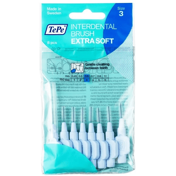 TePe Extra Soft mezizubní kartáčky 0,6mm size 3 Světle modré 8ks