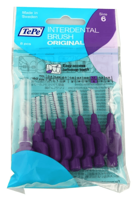 TePe mezizubní kartáčky size 6 Fialové 1.1mm sáček 8ks