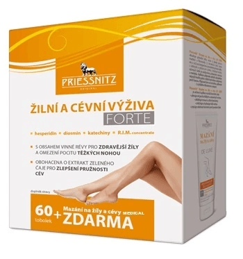 Priessnitz Žilní a cévní výživa FORTE 60 tobolek+mazání
