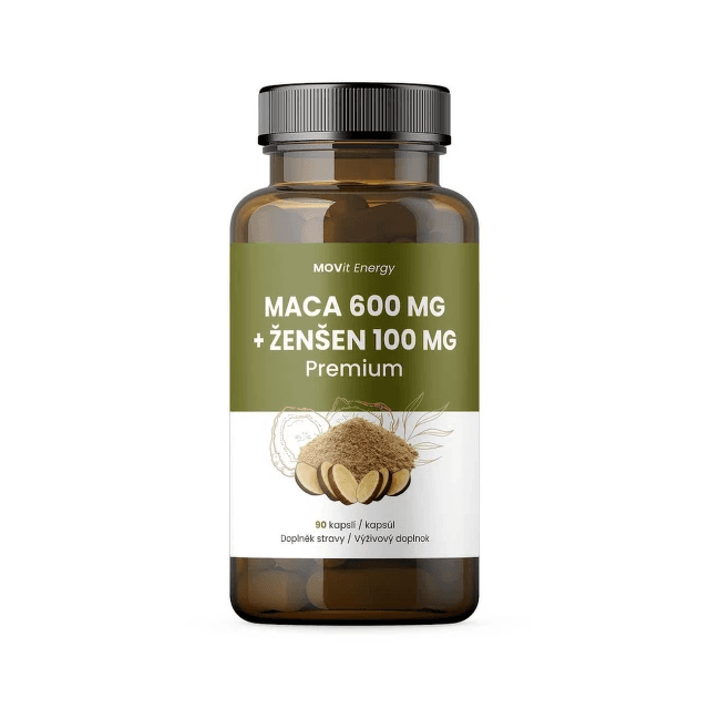 MOVit Maca 600 mg+Ženšen 100mg Premium 90 kapslí