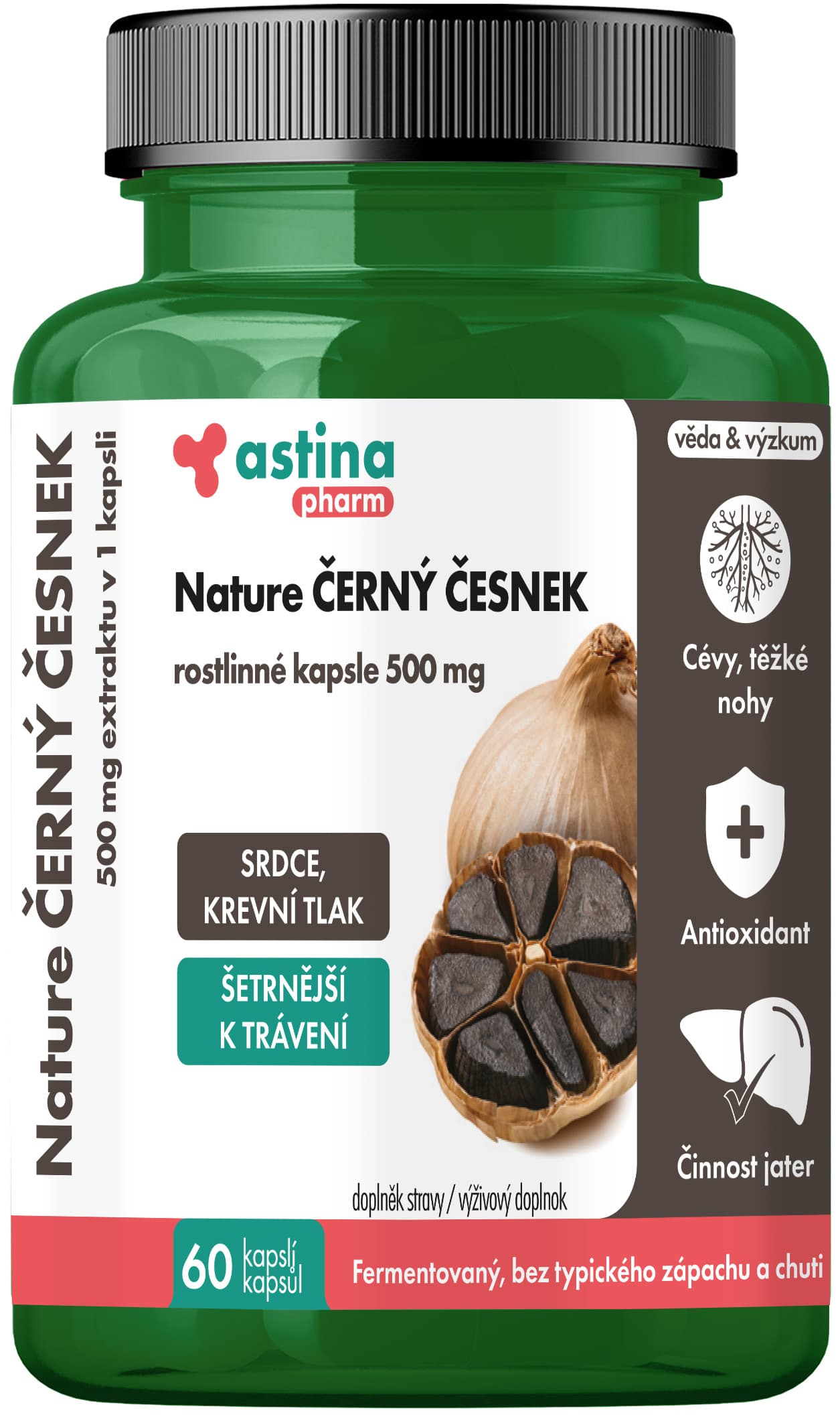 Astina Nature ČERNÝ ČESNEK 500mg 60 kapslí