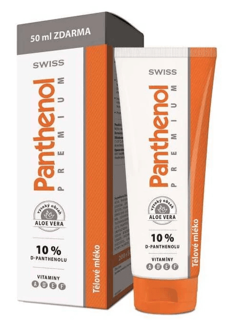 Panthenol 10% Swiss PREMIUM tělové mléko 200+50ml Zdarma