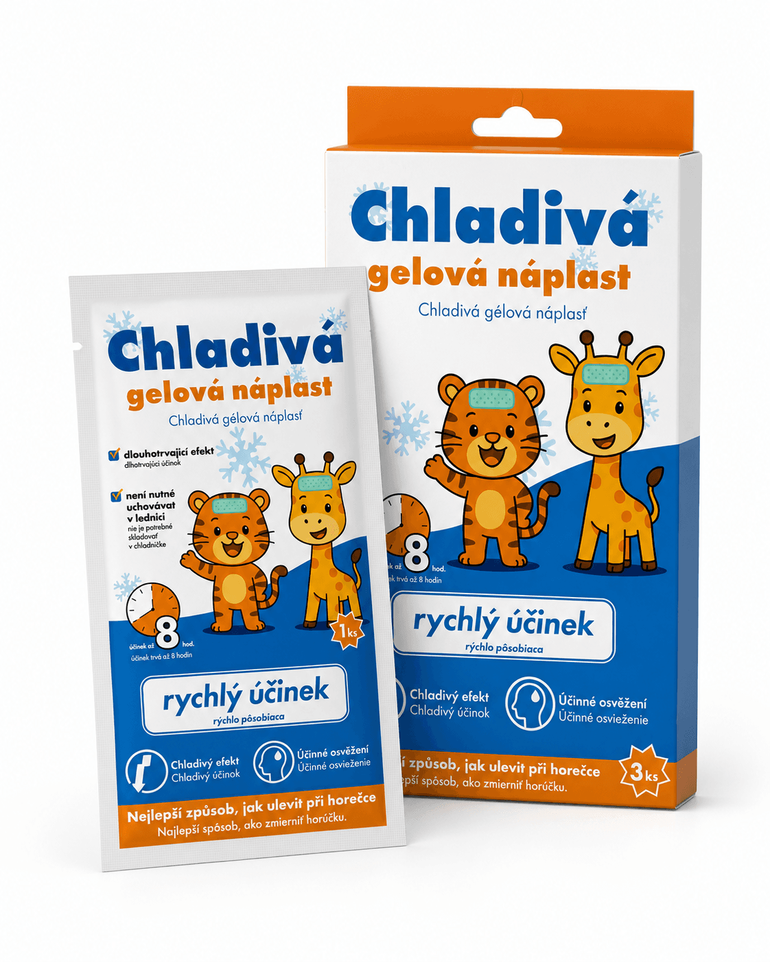 Chladivá gelová náplast 4x11cm 3ks